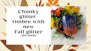 Chunky glitter ombre Fall tumbler