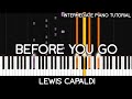 Lewis Capaldi - Before You Go (Intermediate Piano Tutorial)