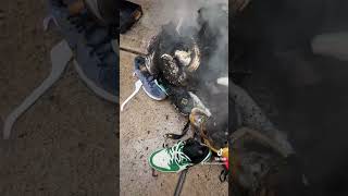 Burning nike shoes #shorts