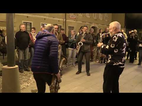 SAXOFOUR Jazz & Wine of Peace 2018 outside Teatro Comunale