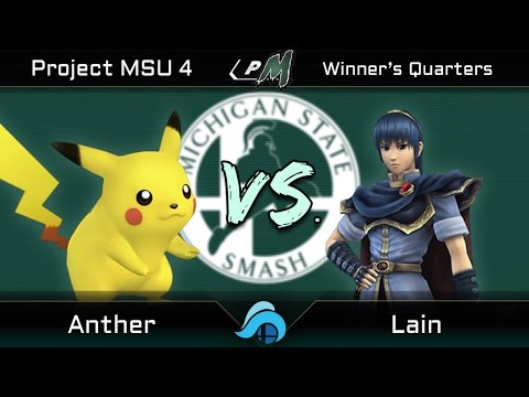 Project MSU 4 Top 32 Winners Quarters - Anther (Pikachu) vs. Lain (Marth/Fox)