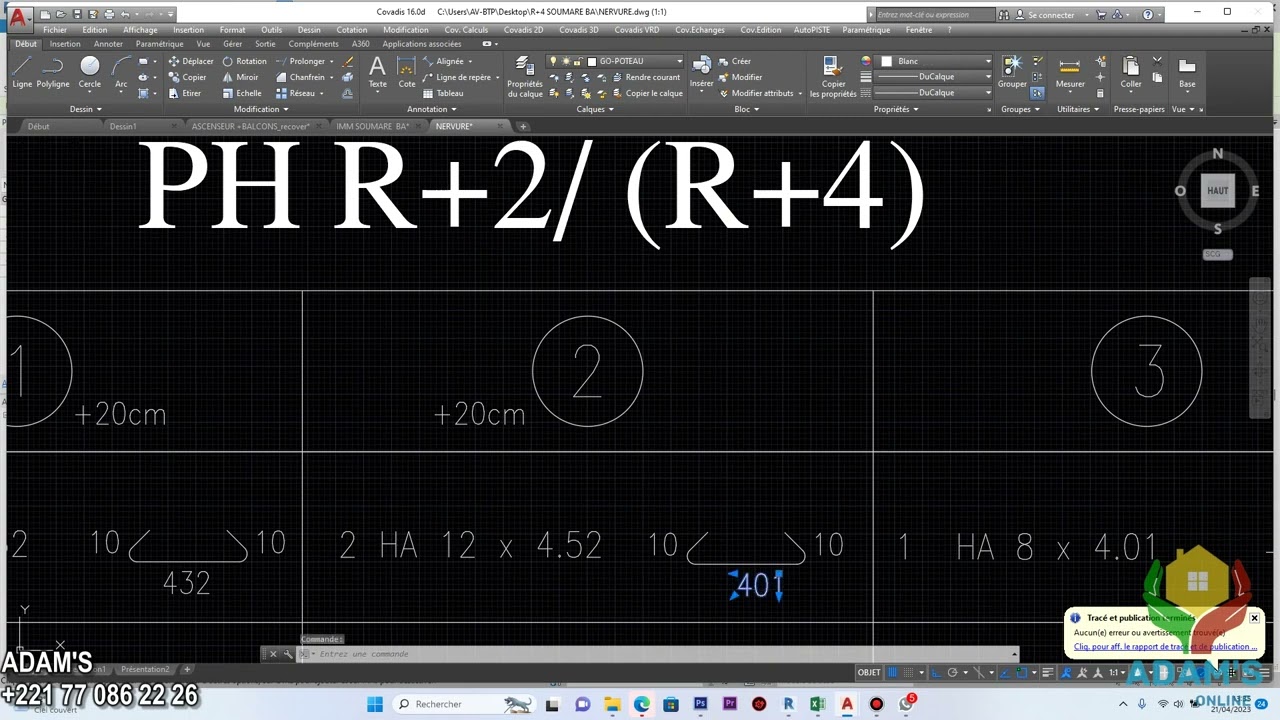 CALCULATION AND REINFORCEMENT OF RIBS OF A HORIZONTAL FLOOR