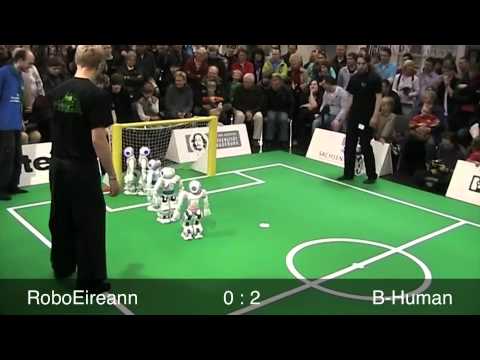 B-Human vs. RoboEireann, RoboCup German Open 2012, SPL Final, 1st Half