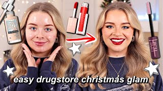 AD *EASY* DRUGSTORE Christmas Makeup Glam for BEGINNERS!