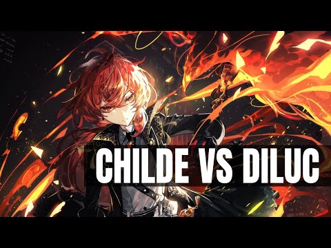 Diluc vs Childe but it's like an anime