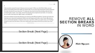 How to remove all section breaks at once in Word