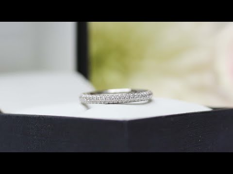 Micro Pave Wedding Band Featuring 0.9mm Lab Diamonds | Ada Diamonds