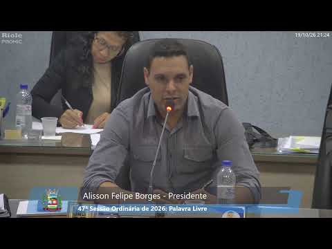 47ª SESSÃO ORDINÁRIA DE 2026 - CÂMARA MUNICIPAL DE WENCESLAU BRAZ/PR