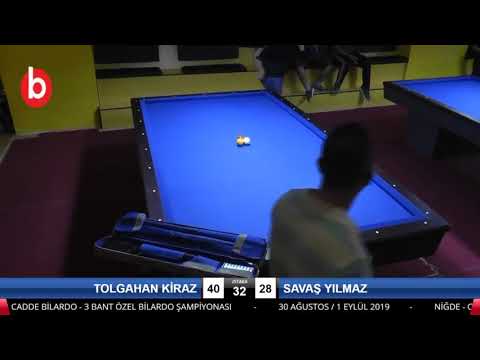 TOLGAHAN KİRAZ & SAVAŞ YILMAZ Bilardo Maçı - NİĞDE CADDE BİLARDO - 3 BANT ÖZEL BİLARDO ŞAMPİYONASI 2019-ÇEYREK FİNAL