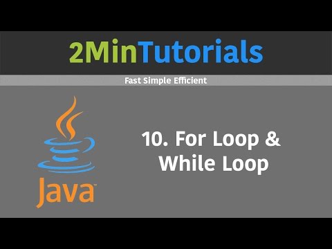 Java Tutorials For Beginners In 2 Minutes - 10 - For Loop & While Loop