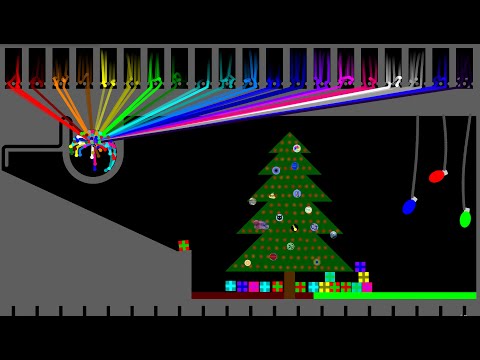 The Team Christmas Marble Race - 20 Colors - Algodoo Marble Race