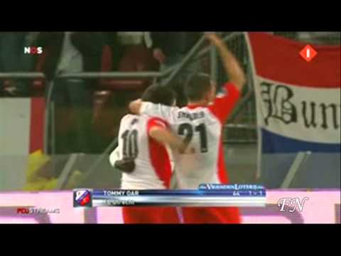 Doelpunt Tommy Oar (1-1) FC Utrecht-Roda JC