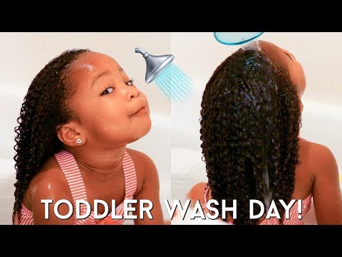 Toddler Curly Hair Wash Day Routine | Kid Friendly...