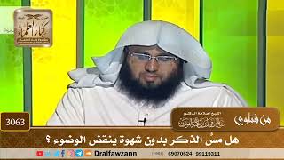 [3063] هل مسُّ الذكر بدون شهوة ينقض الوضوء ؟ - صالح الفوزان