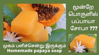Homemade Papaya soap in tamil| வெறும் மூன்றே பொருளில் பப்பாயா சோபா ??? இவ்ளோ ஈஸியா !!!