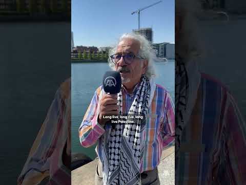 Songwriter of 'Leve Palestina' song George Totari performs his world-famous song for Anadolu Agency