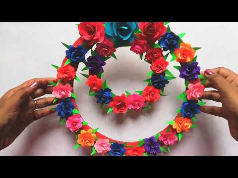 Paper Rose Wall Hanging - Wall Decoration with Paper - Best Out of Waste Ideas - Home decor Video