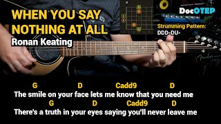 When You Say Nothing At All - Ronan Keating (Guitar Chords Tutorial with Lyrics)