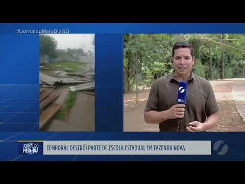 Temporal causa estragos e destrói parte de escola em Fazenda Nova