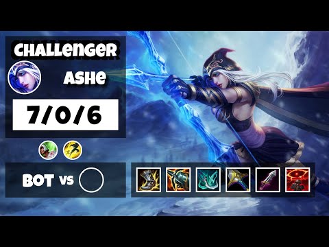 Ashe Bot Lane 11.13 Challenger Gameplay Replay S11 (7/0/6) - EU