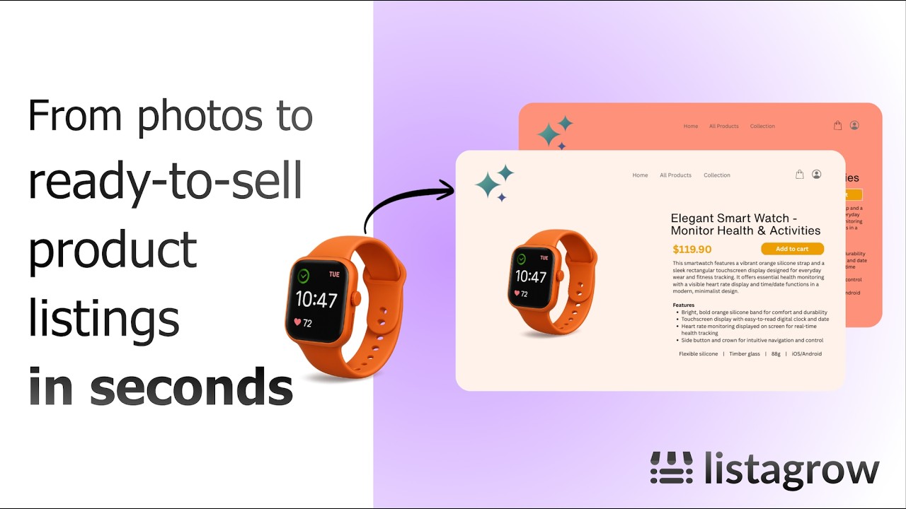 Watch Listagrow AI Shopify Lister demo