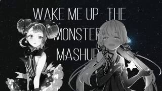 The Monster/Wake me Up- Mashup- Nightcore