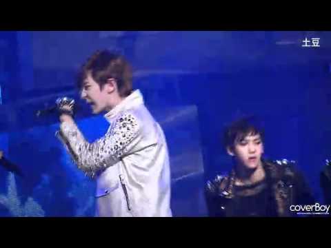 [FANCAM] Chanyeol screaming focus @ Music Bank 120420