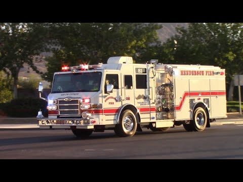 Henderson Fire Engine 81 Responding Code 3! Q Siren Wind Down!
