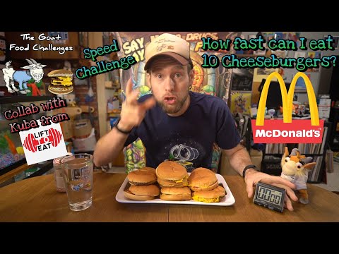 TGFC's E145 - 10 McDonald's Cheeseburger Challenge w/ Kuba (Lift to Eat)