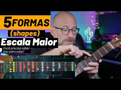 Escala Maior no braço do violão As 5 formas/Shapes da Escala Maior p/ você começar a solar no violão