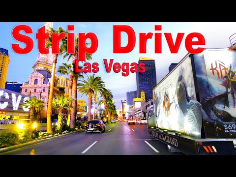 Strip Evening Drive Las Vegas/4k Dolby Vision HDR at Golden Hour/Both directions 