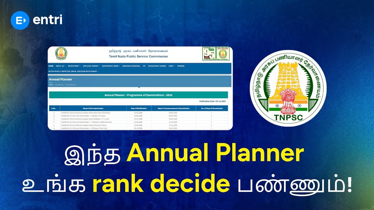 TNPSC Annual Planner 2026 Explained | Group 1, Group 2, Group 4 Exam Dates & Preparation Strategy