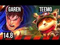 GAREN vs TEEMO (TOP) | 69% winrate, 7 solo kills, 35k DMG | BR Diamond | 14.8