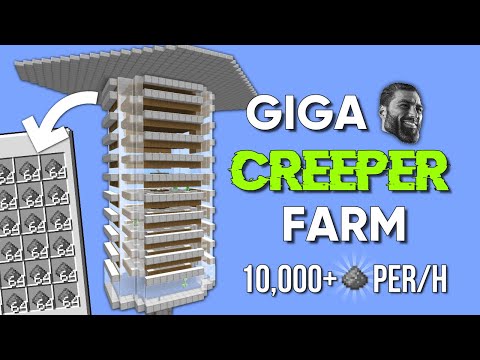 Minecraft GIGA 🗿 Creeper Gunpowder/XP Farm 1.21 Tutorial | 10,000+ Gunpowder Per Hour