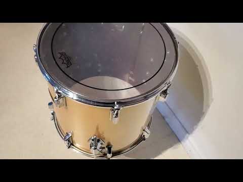 VTG 1970 PEARL 16"x16" Gold Satin "Phenolic" Floor Tom Drum  - Gorgeous Clean A+ image 26