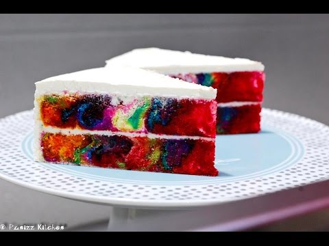 Multi colored marble cake