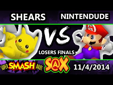 S@X - Shears (Pikachu) Vs. Apex | Nintendude (Mario) SSB Losers Finals - Super Smash Bros.
