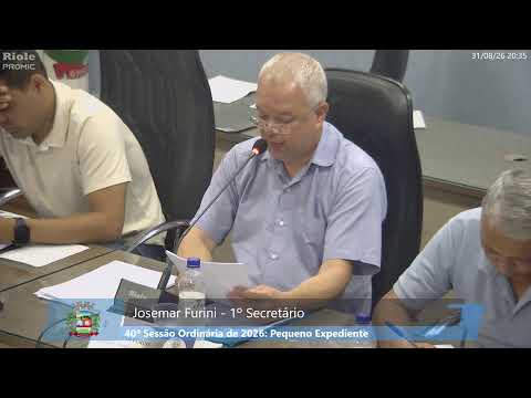 40ª SESSÃO ORDINÁRIA DE 2026 - CÂMARA MUNICIPAL DE WENCESLAU BRAZ/PR