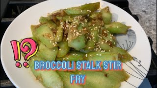 Crispy Healthy Delicious Broccoli Stalk (Stem) Stir Fry Recipe | FullHappyBelly