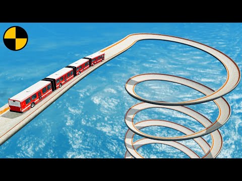 Cars vs Spiral Bridge 😱 BeamNG.Drive