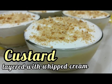 Custard with Whipped Cream Recipe | Dessert | Meenaz