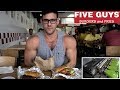 EPIC 5 GUYS CHEAT MEAL | How Many Calories? | Car Shop Footage
