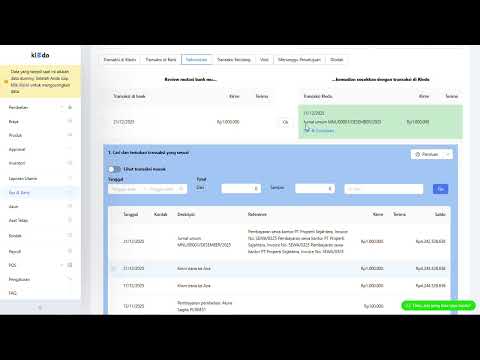 Pengisian Otomatis Tanggal dan Nominal pada Transaksi Rekonsiliasi