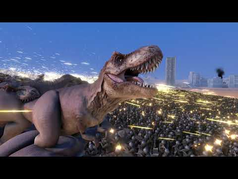 5,000 T-REXES VS 20,000 U.S. WW2 SOLDIERS - Ultimate Epic Battle Simulator UEBS