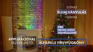 Vonkajší svietiaci záves 120 micro RGB LED iSPARKLE SMART ovládanie aplikáciou, 2x2m