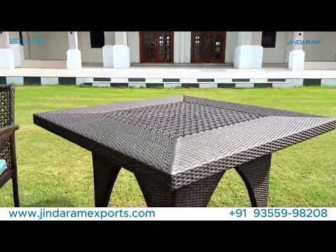 Outdoor rattan furniture Restaurant four seater dinning set by jindaram exports
