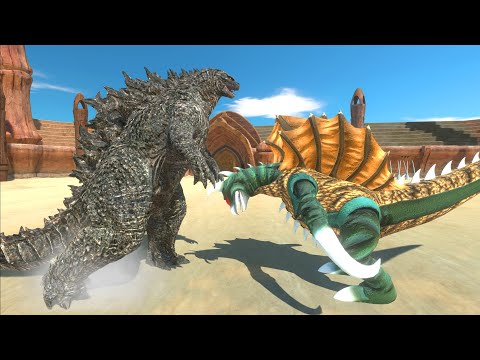 GODZILLA vs GIGAN Fight At Arena - Animal Revolt Battle Simulator