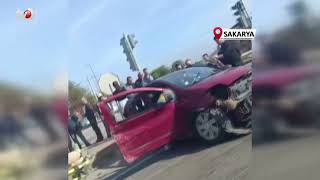 Cip İle Çarpışan Otomobilin Arka Tekerlekleri Yola Fırladı 2 Yaralı