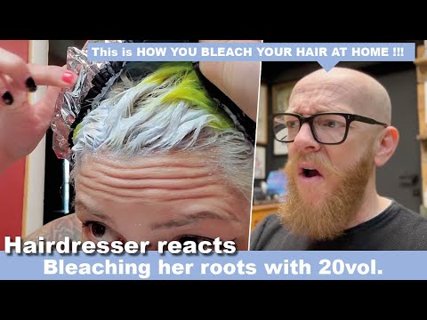 She is BLEACHING her roots with 20vol !!! How to bleach your hair at home.