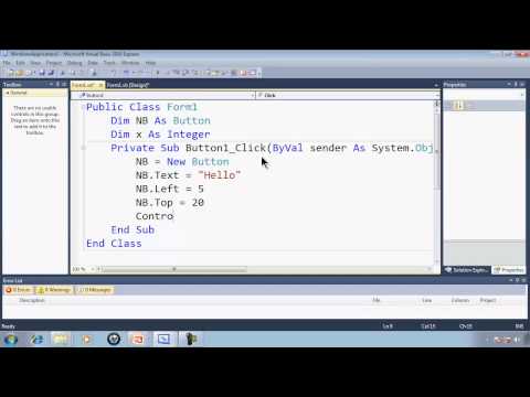 Visual Basic Express 2010 Tutorial 40 Dynamically Making Objects Part 9